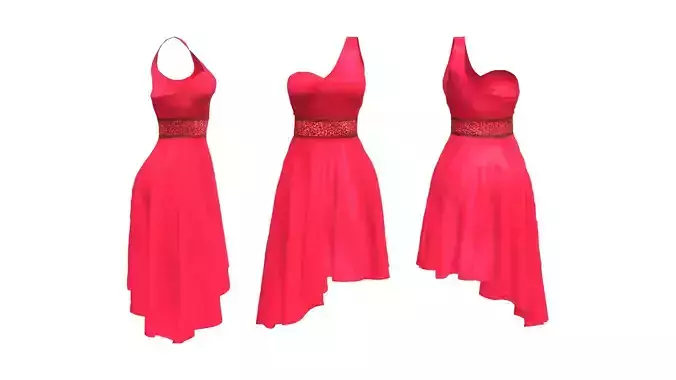 One Shoulder Asymmetrical Cocktail Dress