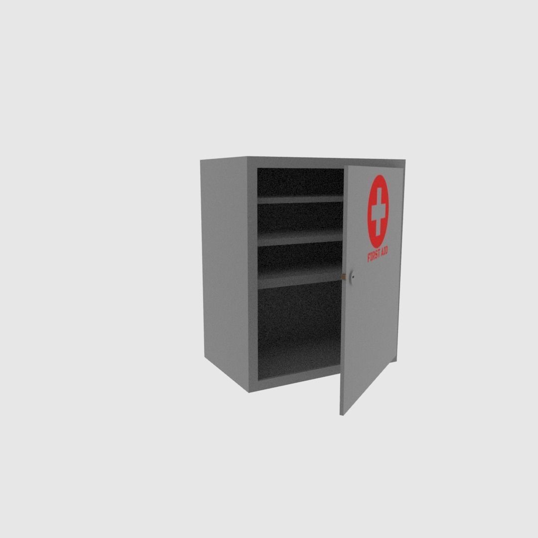 First aid cabinet  Free low-poly 3D model_9