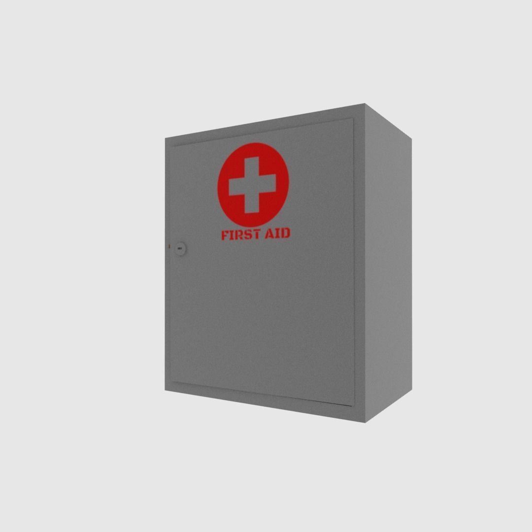 First aid cabinet  Free low-poly 3D model_4