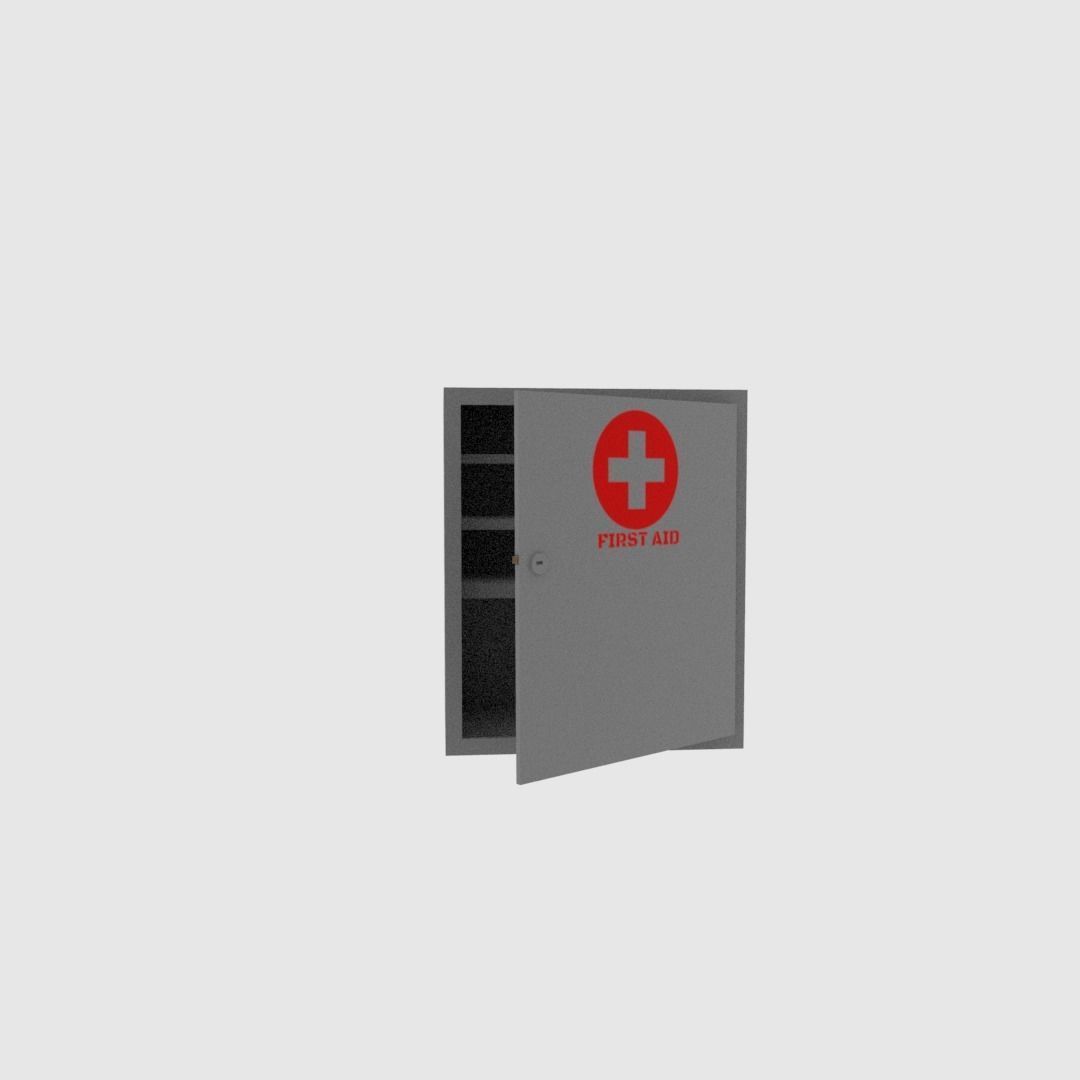 First aid cabinet  Free low-poly 3D model_10