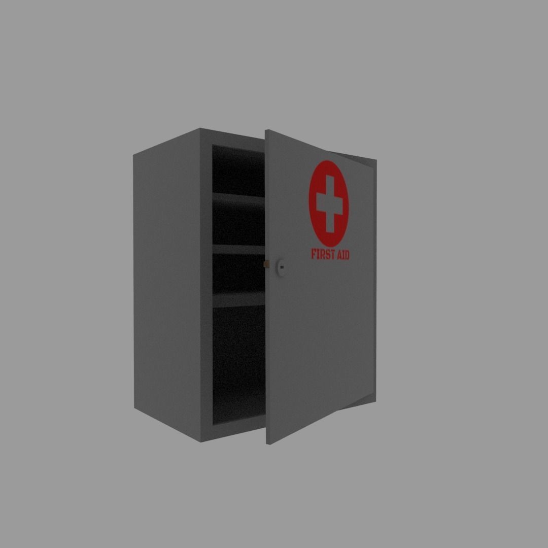 First aid cabinet  Free low-poly 3D model_12