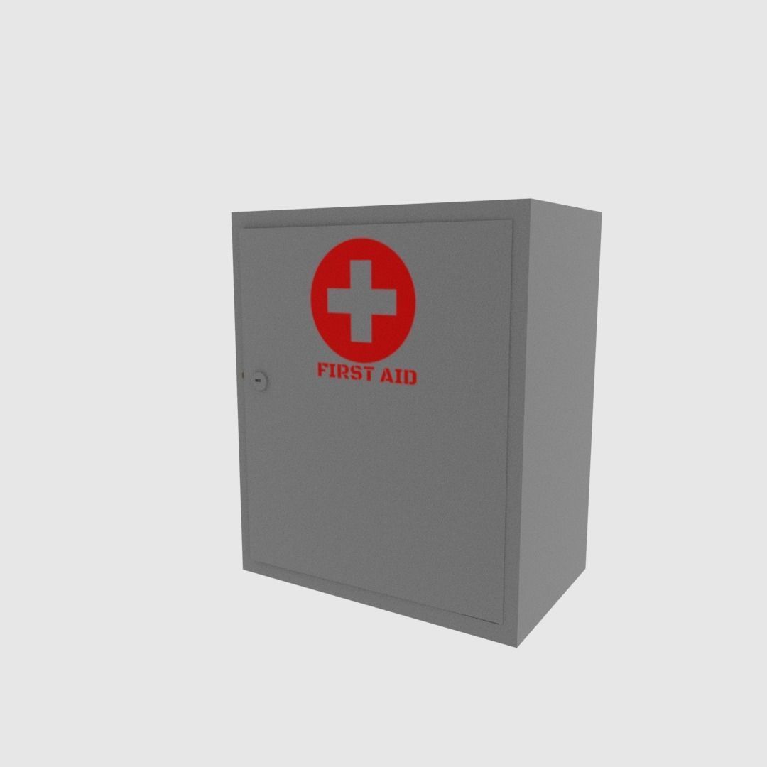 First aid cabinet  Free low-poly 3D model_6