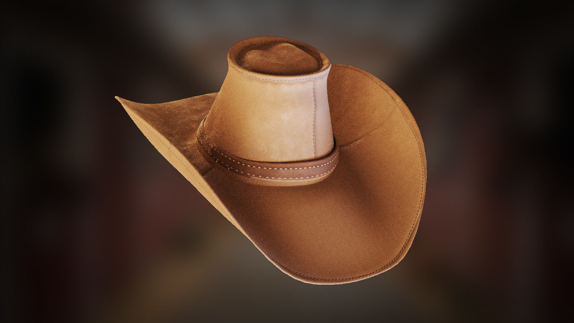 Cowboy Hat - Stylized Western Leather Hat Low-poly 3D model_1