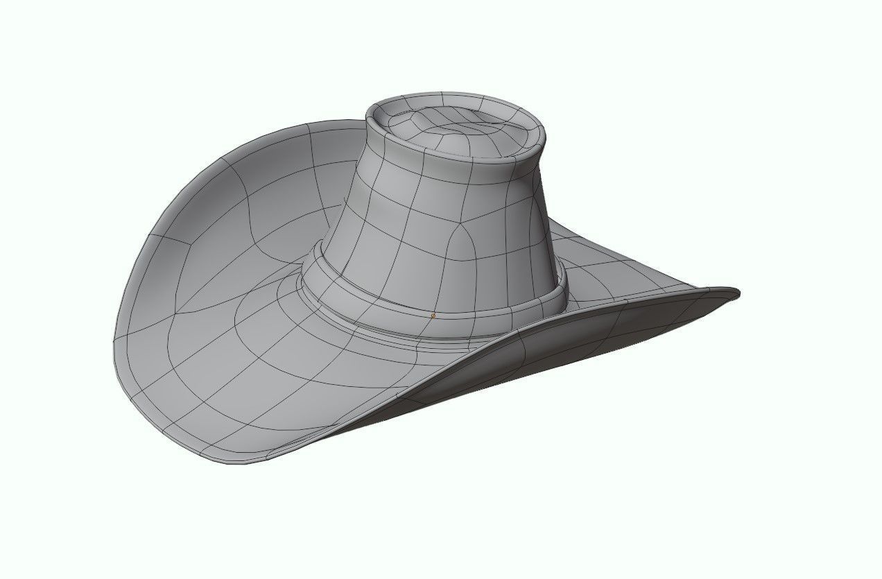 Cowboy Hat - Stylized Western Leather Hat Low-poly 3D model_4