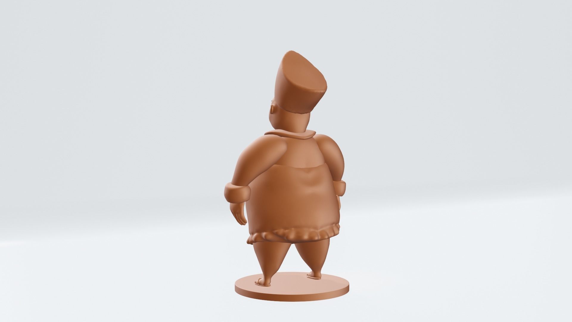 VoodooLady figurine of woman wearing hat 3D print model_2