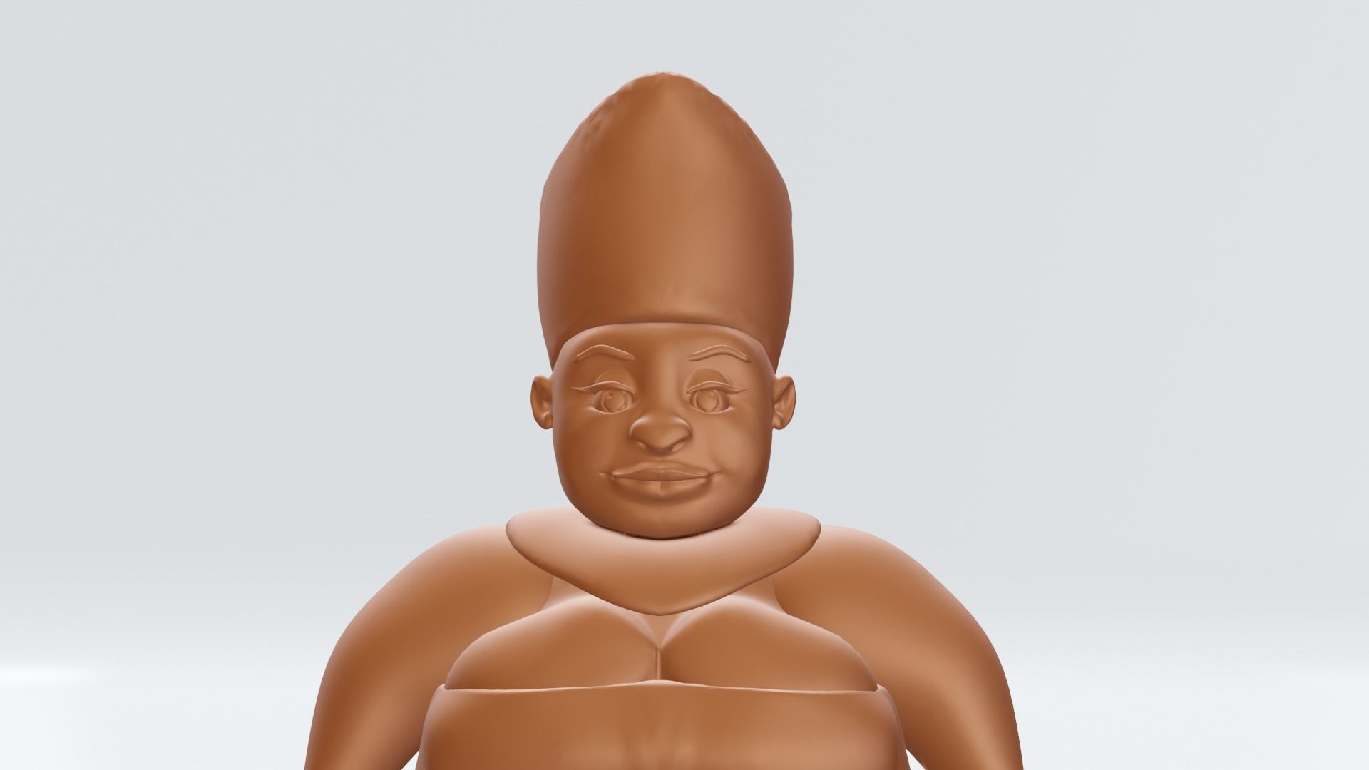 VoodooLady figurine of woman wearing hat 3D print model_4