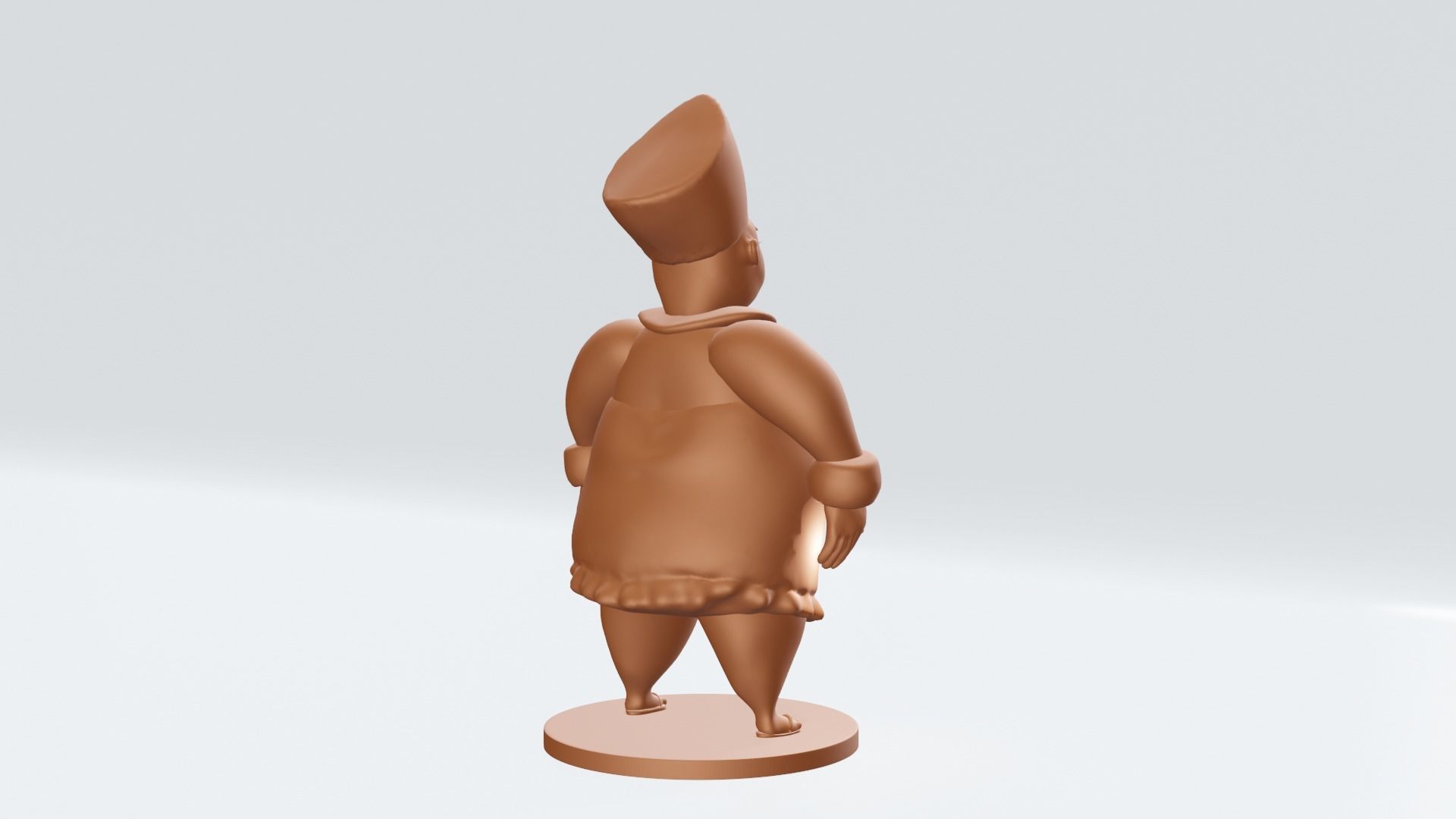 VoodooLady figurine of woman wearing hat 3D print model_3