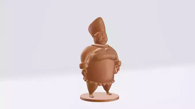 VoodooLady figurine of woman wearing hat 3D print model