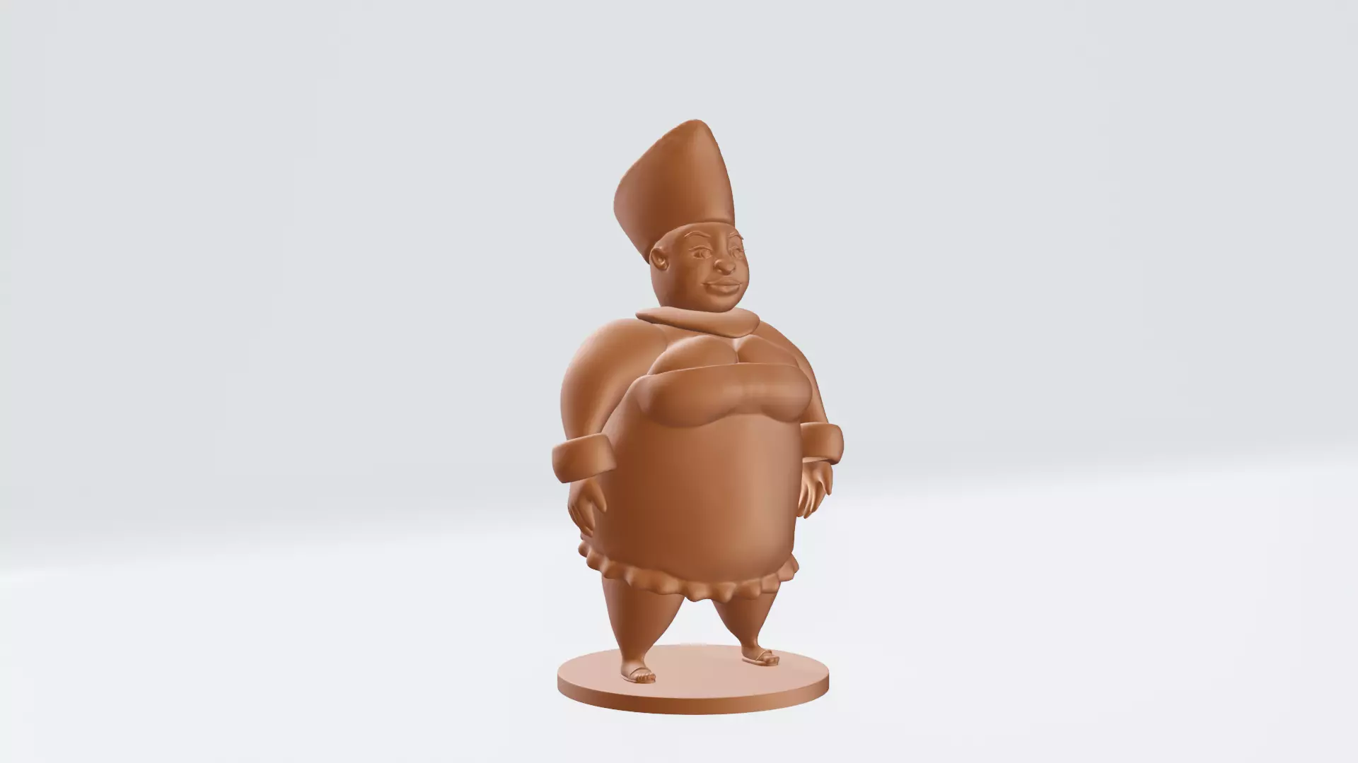 VoodooLady figurine of woman wearing hat 3D print model_0