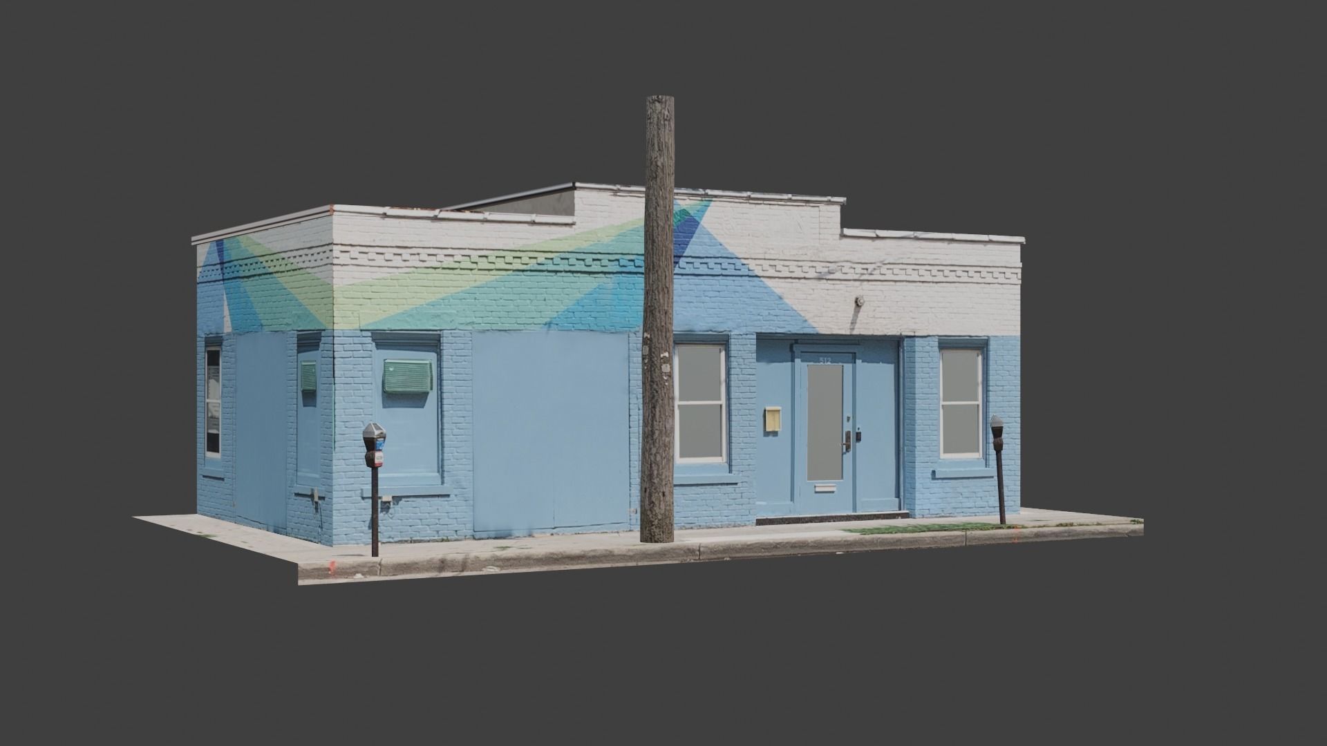 City Building 3 Low-poly 3D model_2
