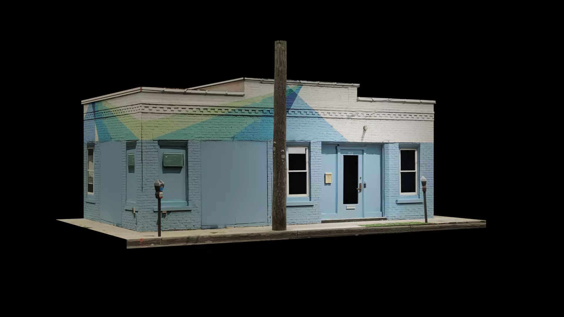 City Building 3 Low-poly 3D model_0