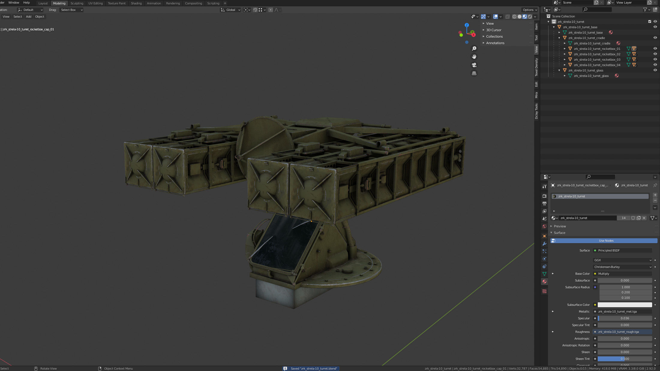 Strela-10 9K35 Missile System Low-poly 3D model_14