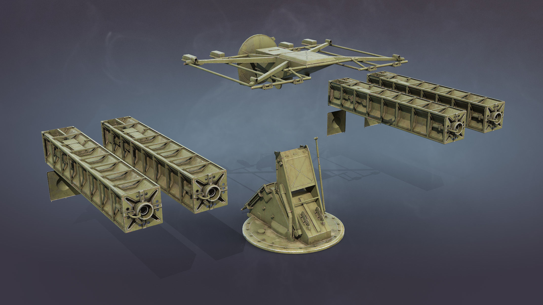 Strela-10 9K35 Missile System Low-poly 3D model_9