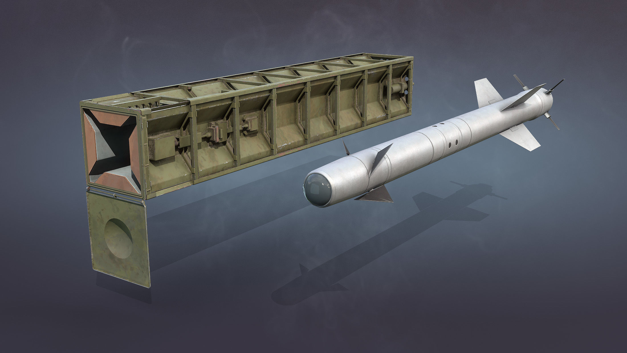 Strela-10 9K35 Missile System Low-poly 3D model_6