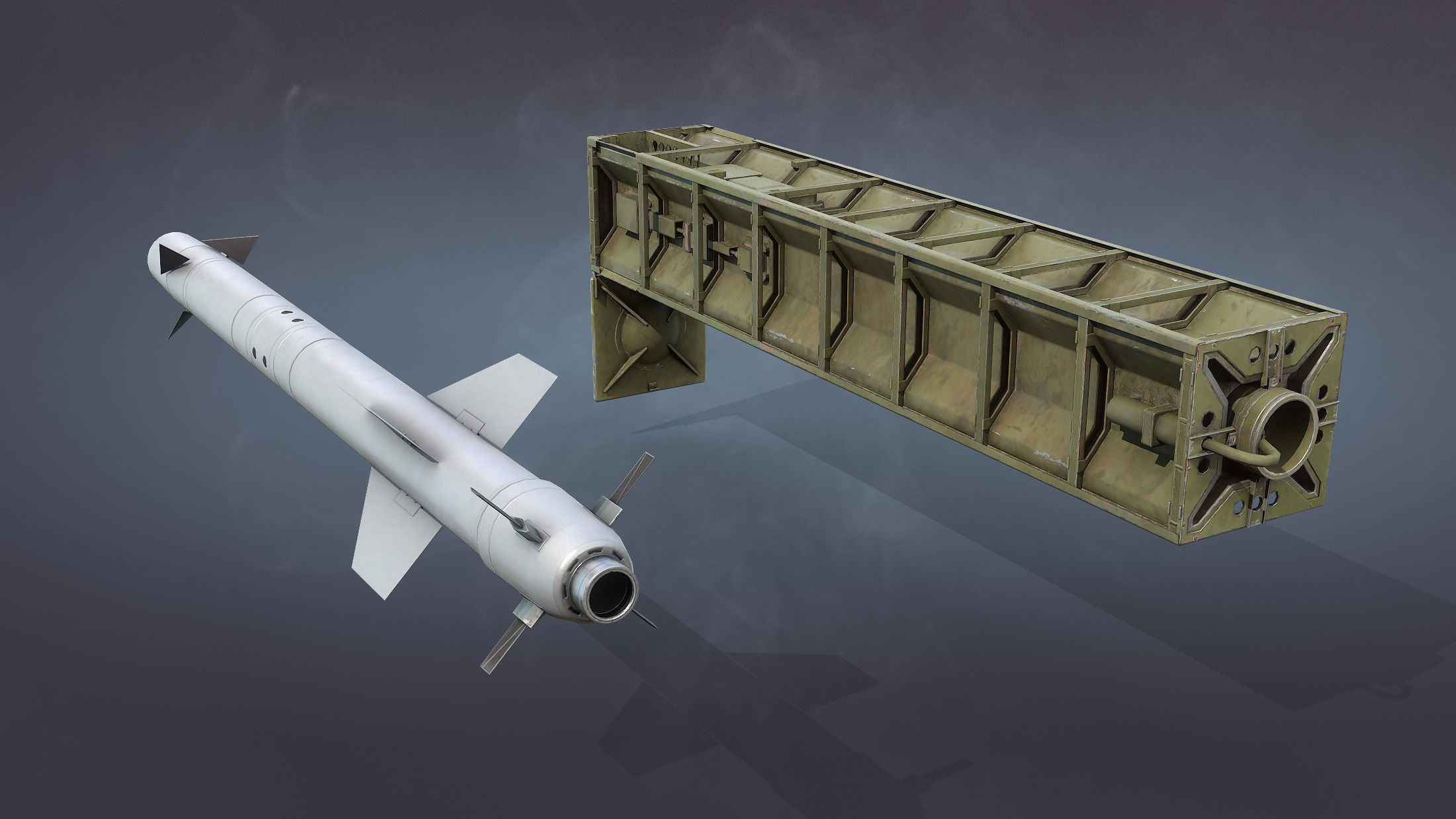 Strela-10 9K35 Missile System Low-poly 3D model_7