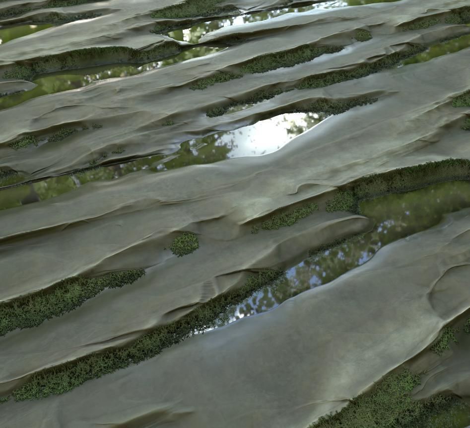 Wet Mossy Rock - SBSAR - PNG - 4K - Seamless - 2 Variations Texture_8