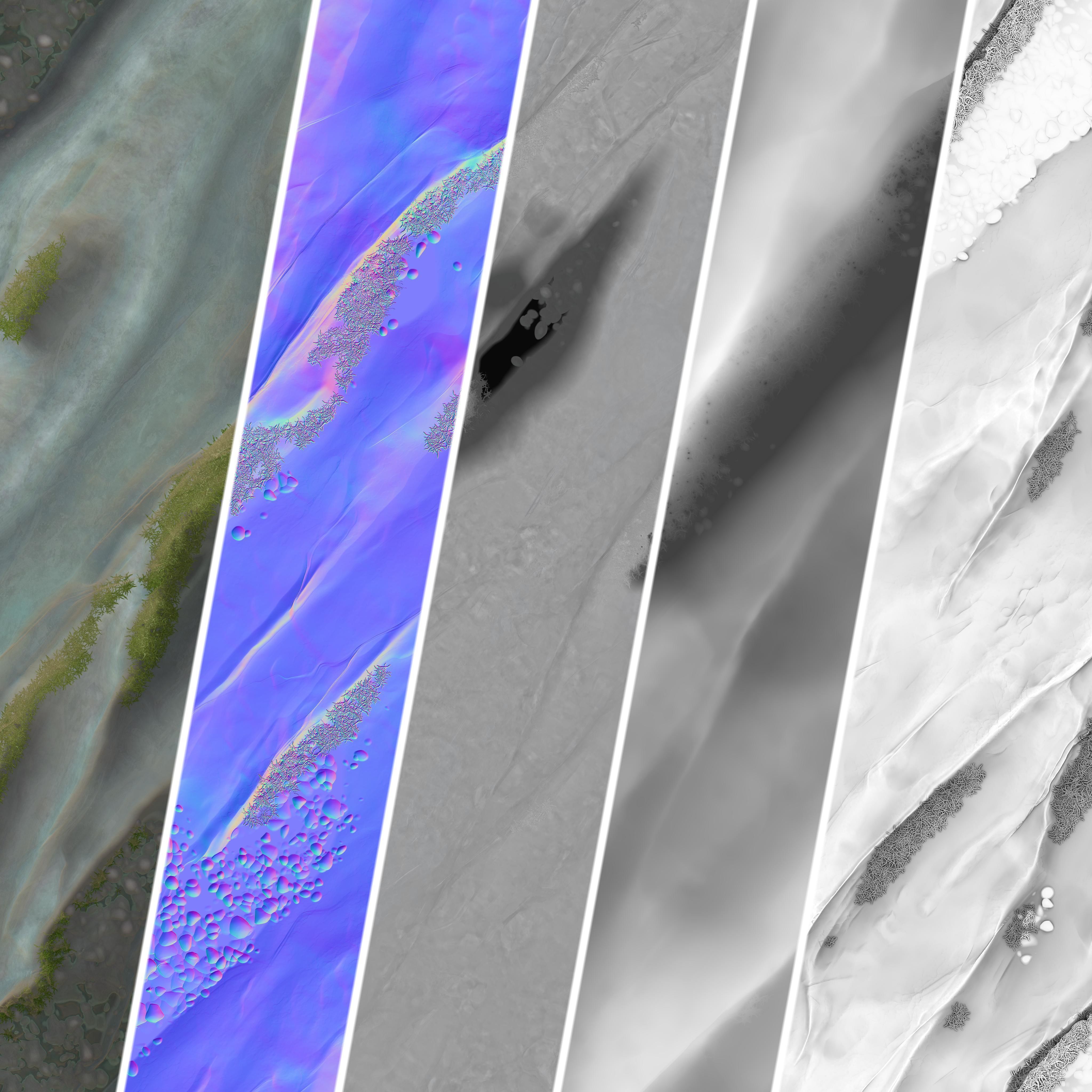 Wet Mossy Rock - SBSAR - PNG - 4K - Seamless - 2 Variations Texture_13