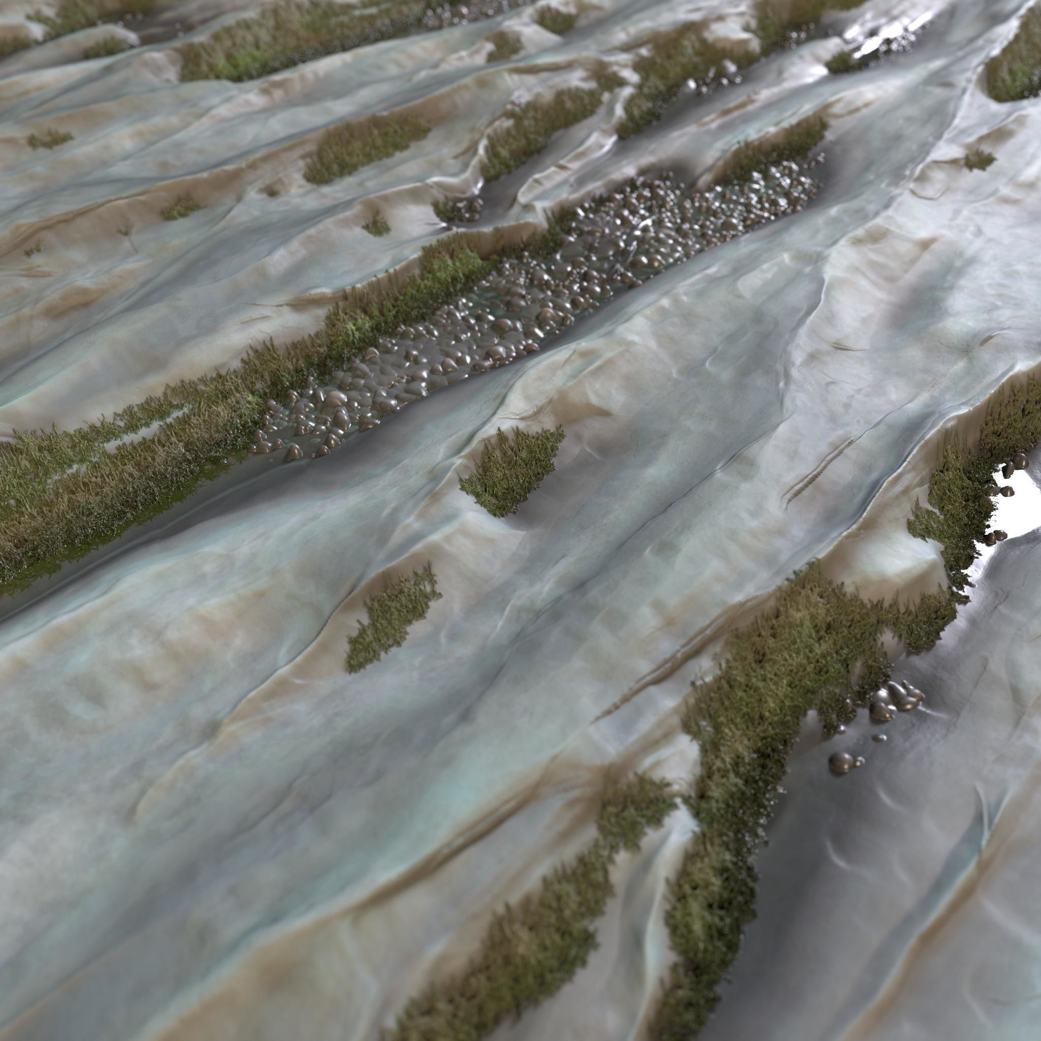 Wet Mossy Rock - SBSAR - PNG - 4K - Seamless - 2 Variations Texture_11