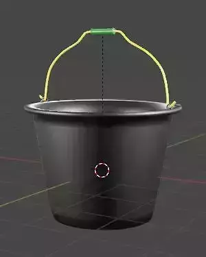 A 3D Black Plastic Bucket for Household 3D model