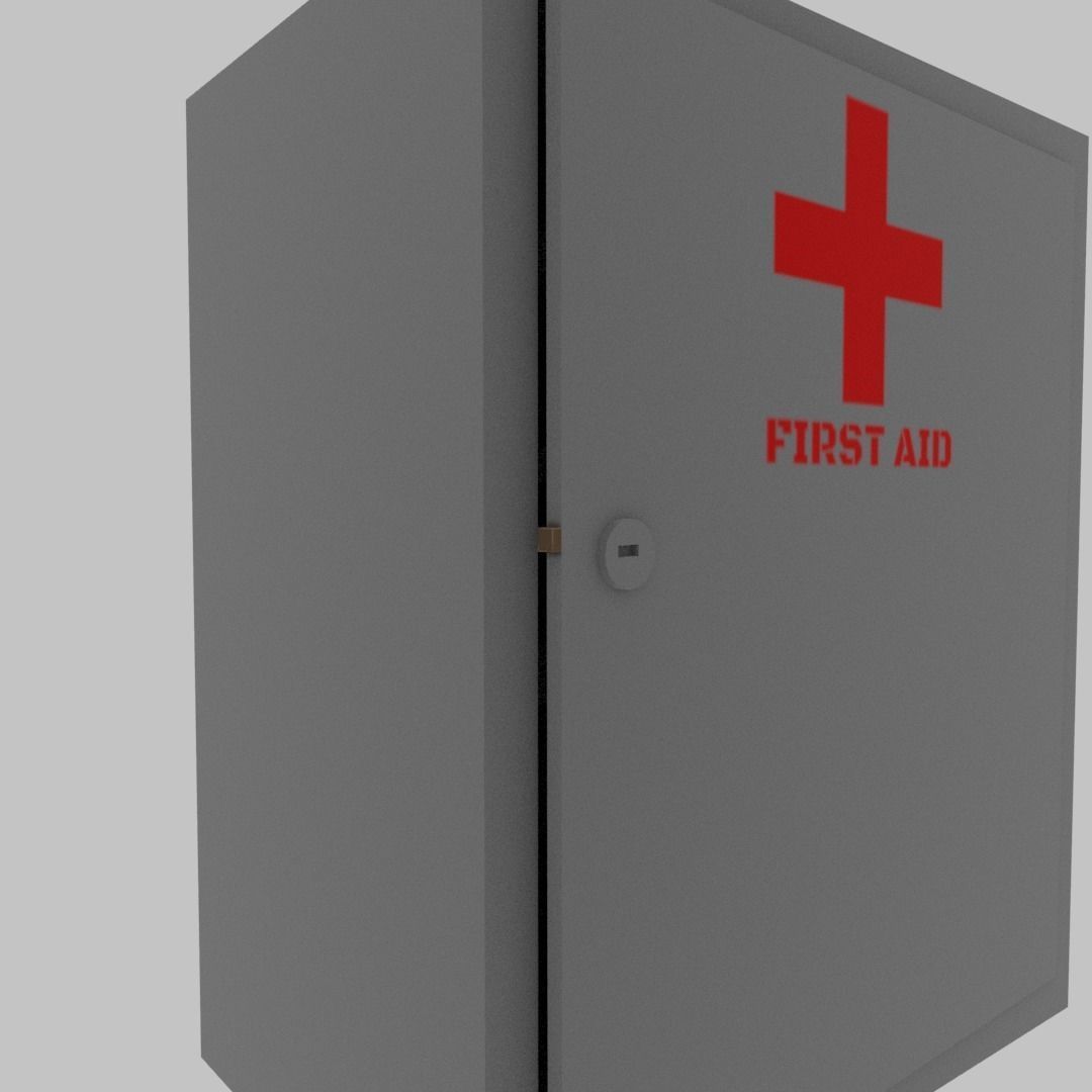 First aid cabinet  Low-poly 3D model_7