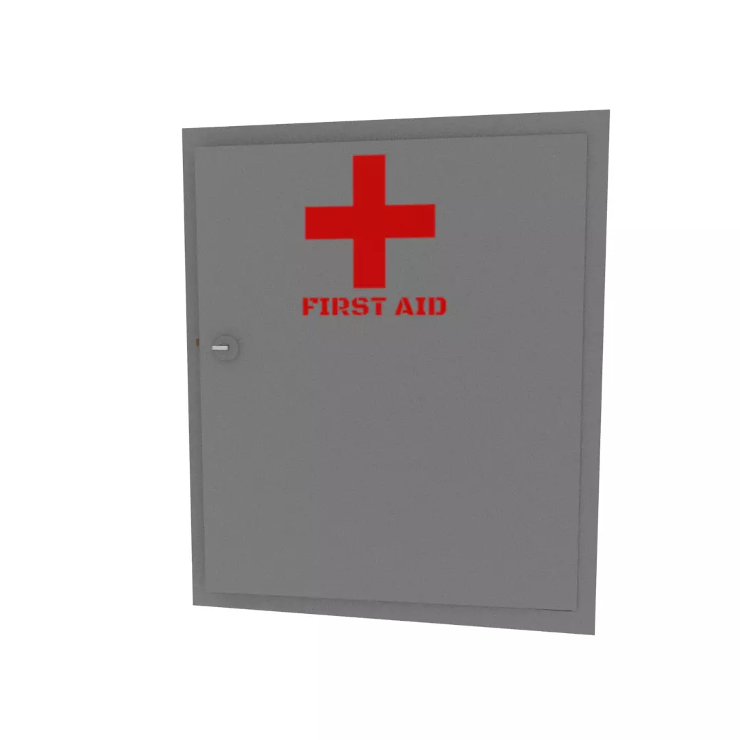First aid cabinet  Low-poly 3D model_0