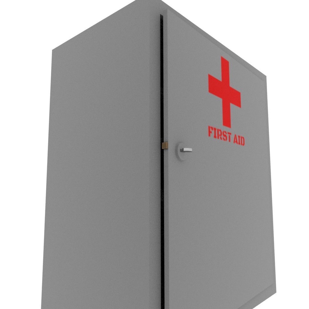 First aid cabinet  Low-poly 3D model_2