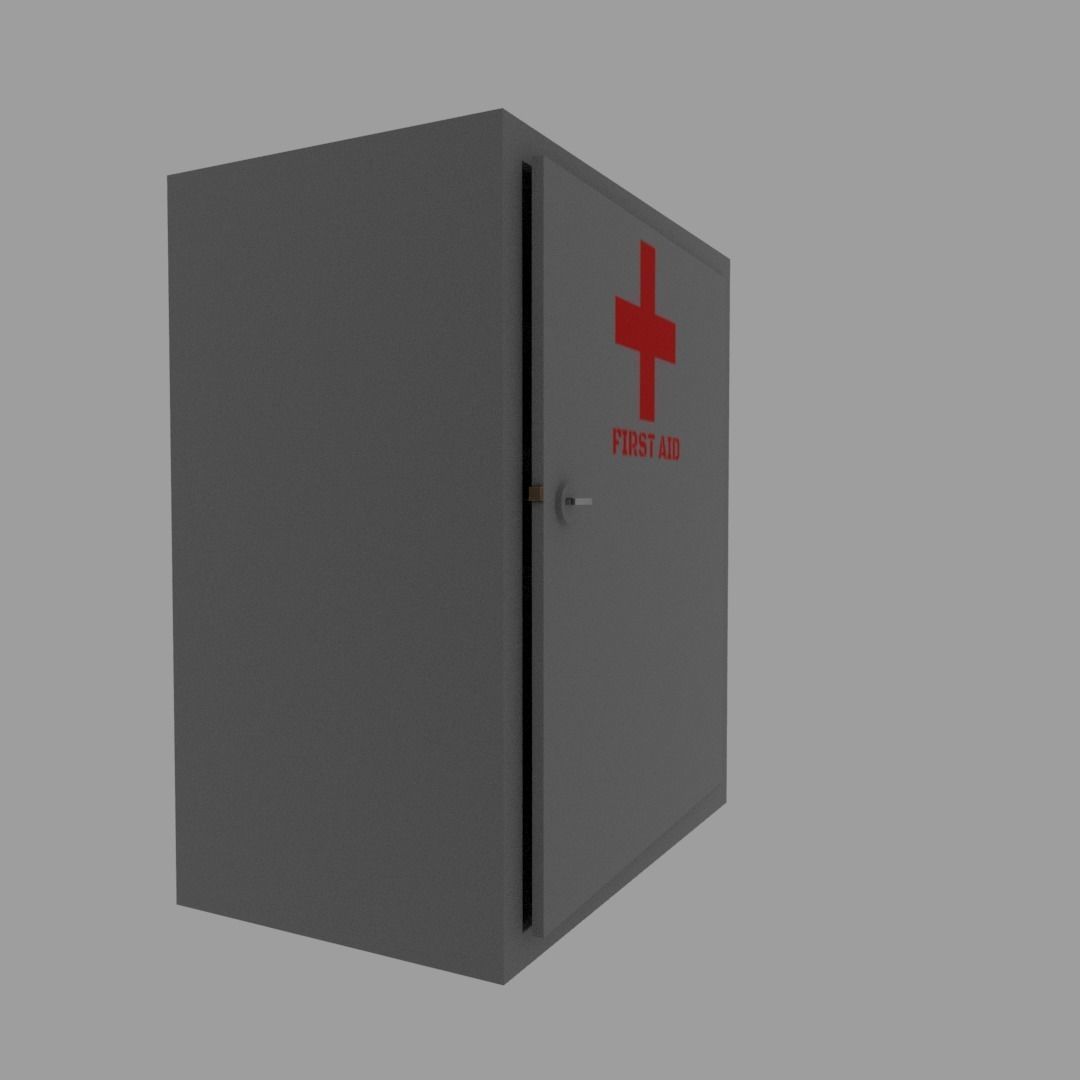 First aid cabinet  Low-poly 3D model_5