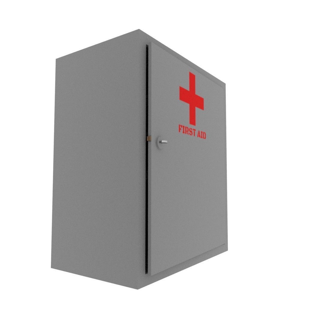 First aid cabinet  Low-poly 3D model_3