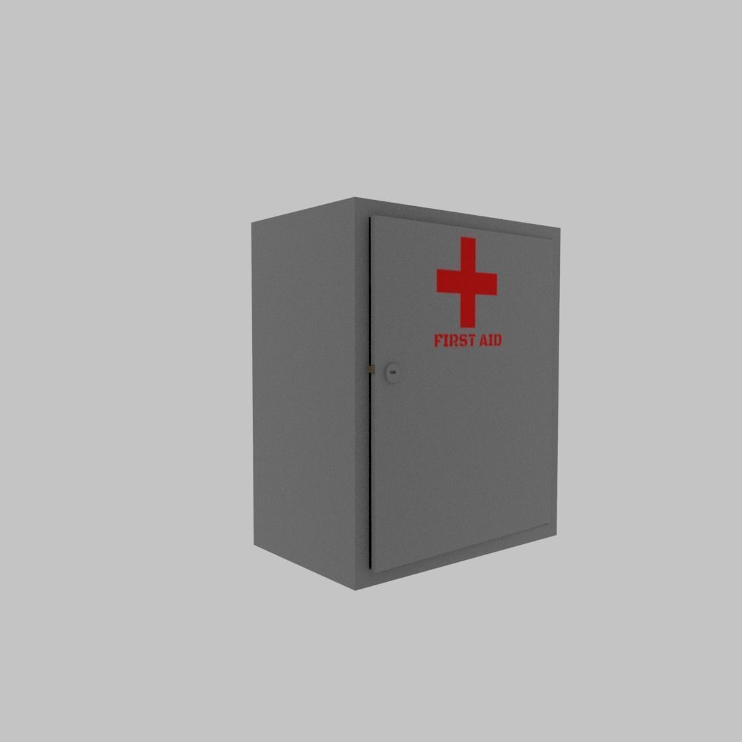 First aid cabinet  Low-poly 3D model_4