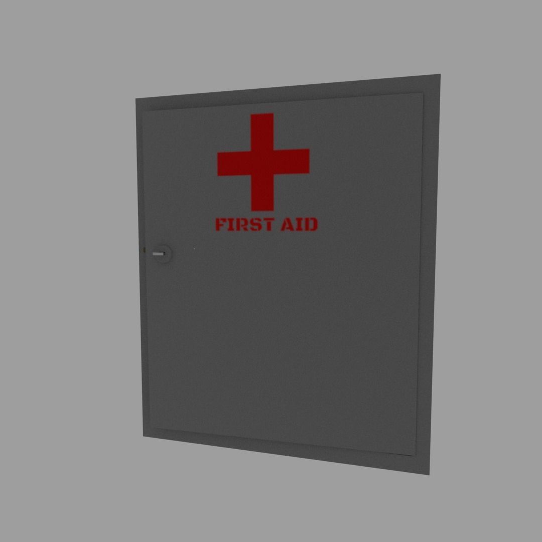 First aid cabinet  Low-poly 3D model_1
