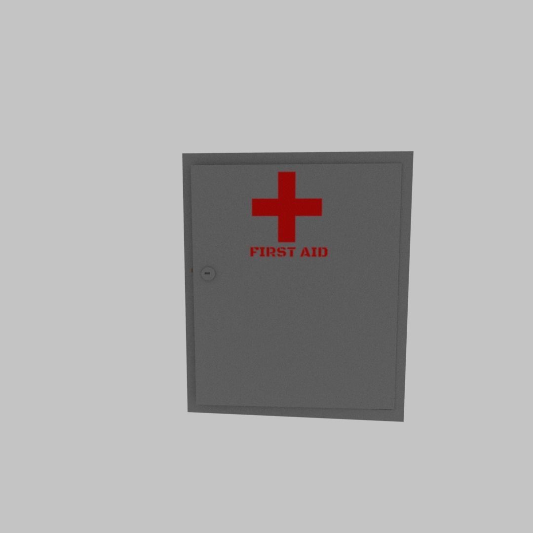 First aid cabinet  Low-poly 3D model_6