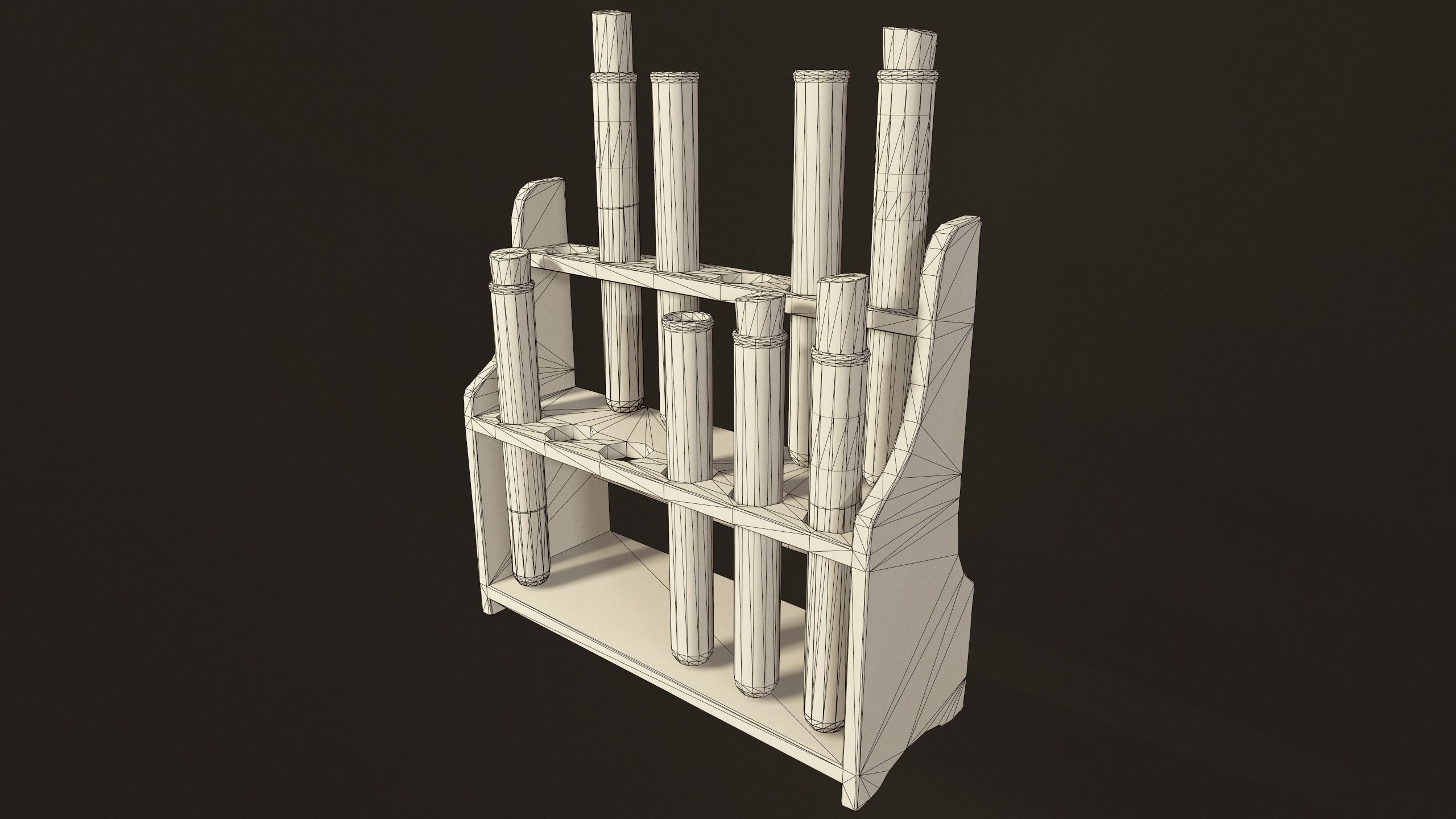 Test Tube Rack - PBR Game Ready Low-poly 3D model_6