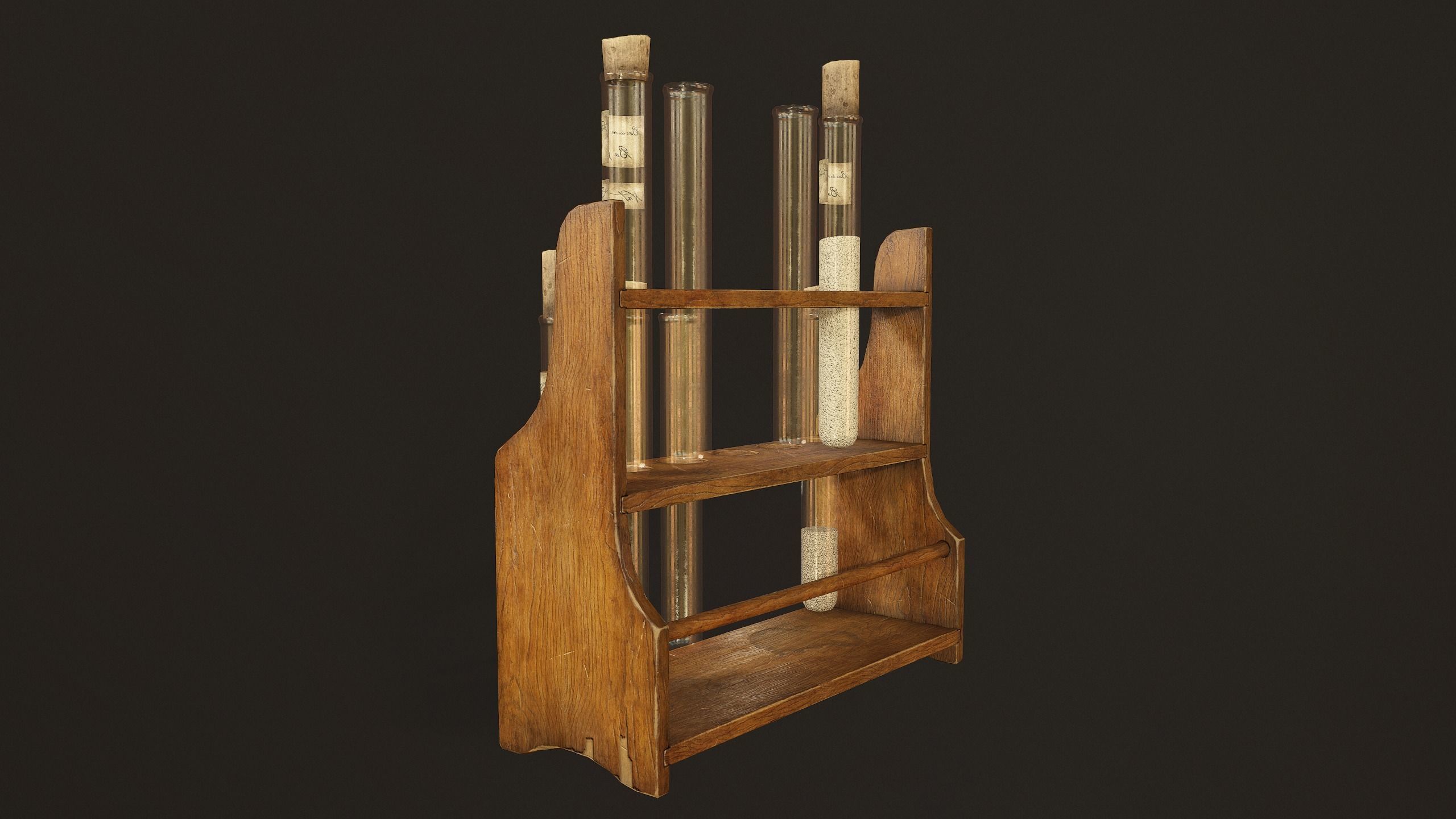Test Tube Rack - PBR Game Ready Low-poly 3D model_2