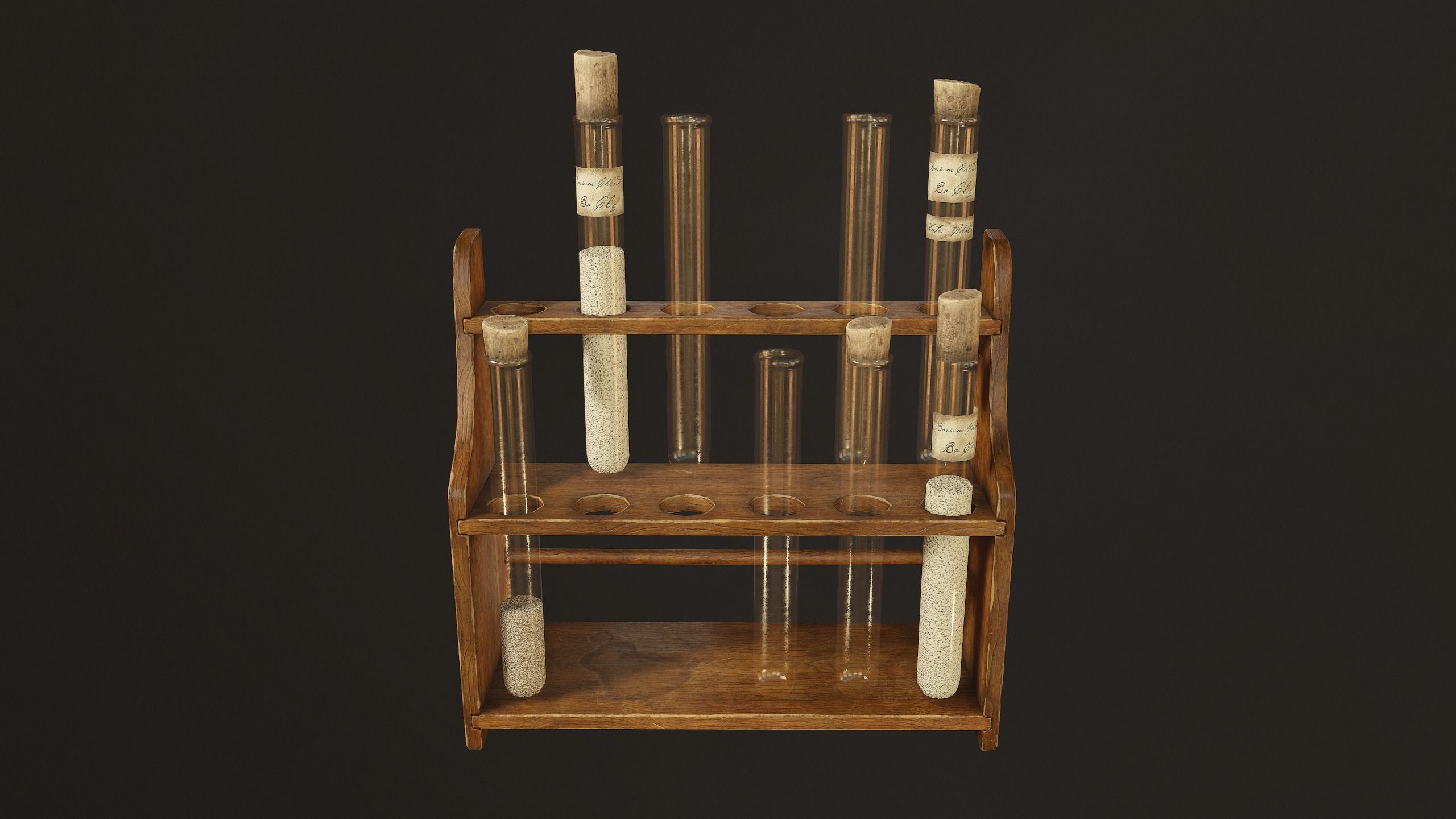 Test Tube Rack - PBR Game Ready Low-poly 3D model_4