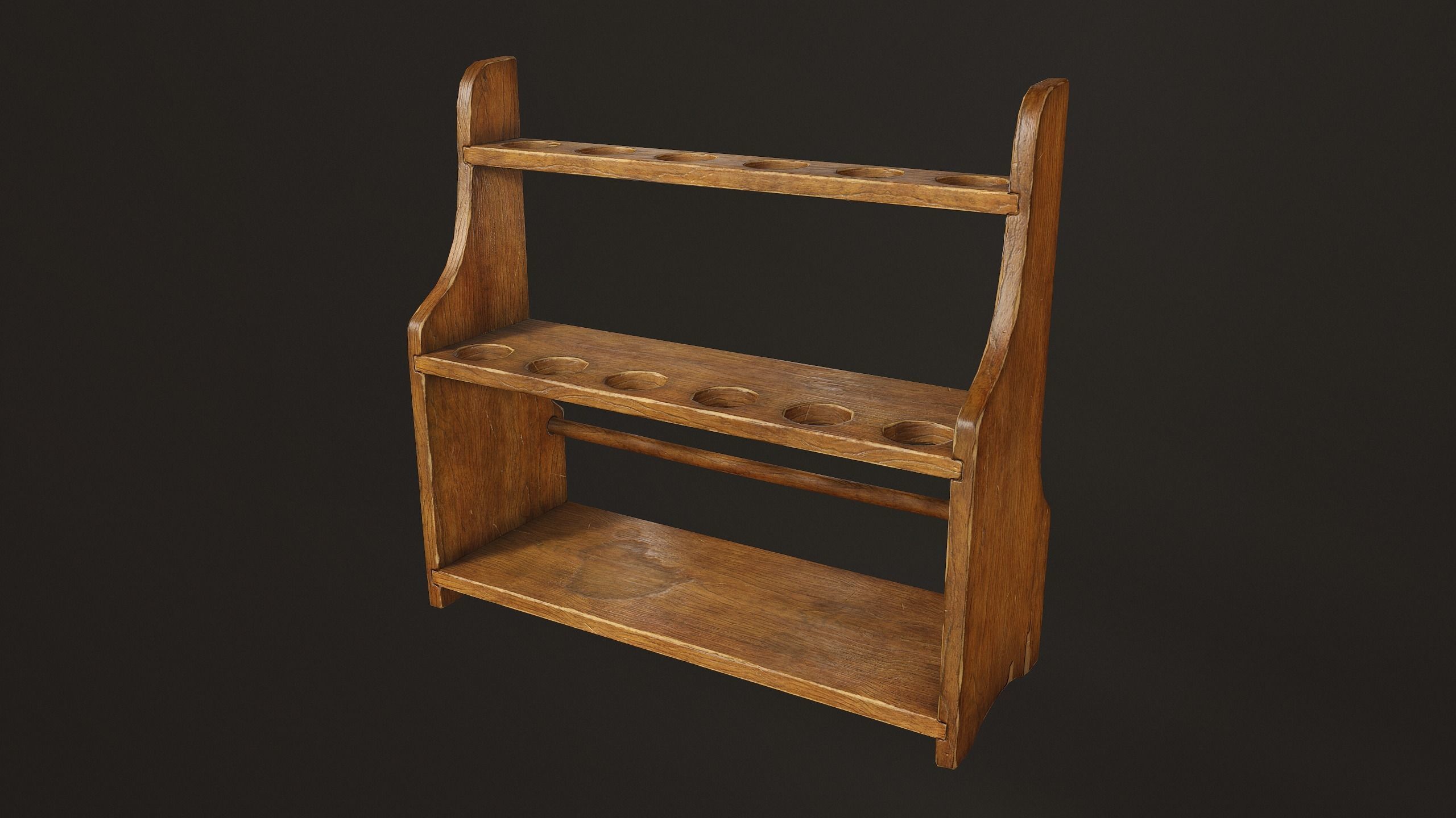 Test Tube Rack - PBR Game Ready Low-poly 3D model_5