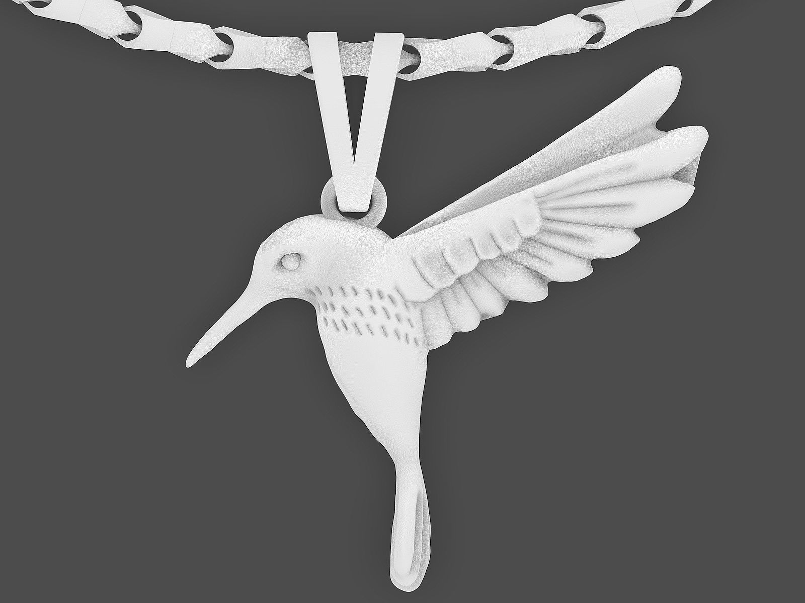 Hummingbird Gold Pendant Silver Gold  Print 3D print model_3