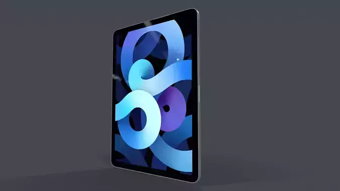 Apple iPad Air 2020 Sky Blue  Low-poly 3D model