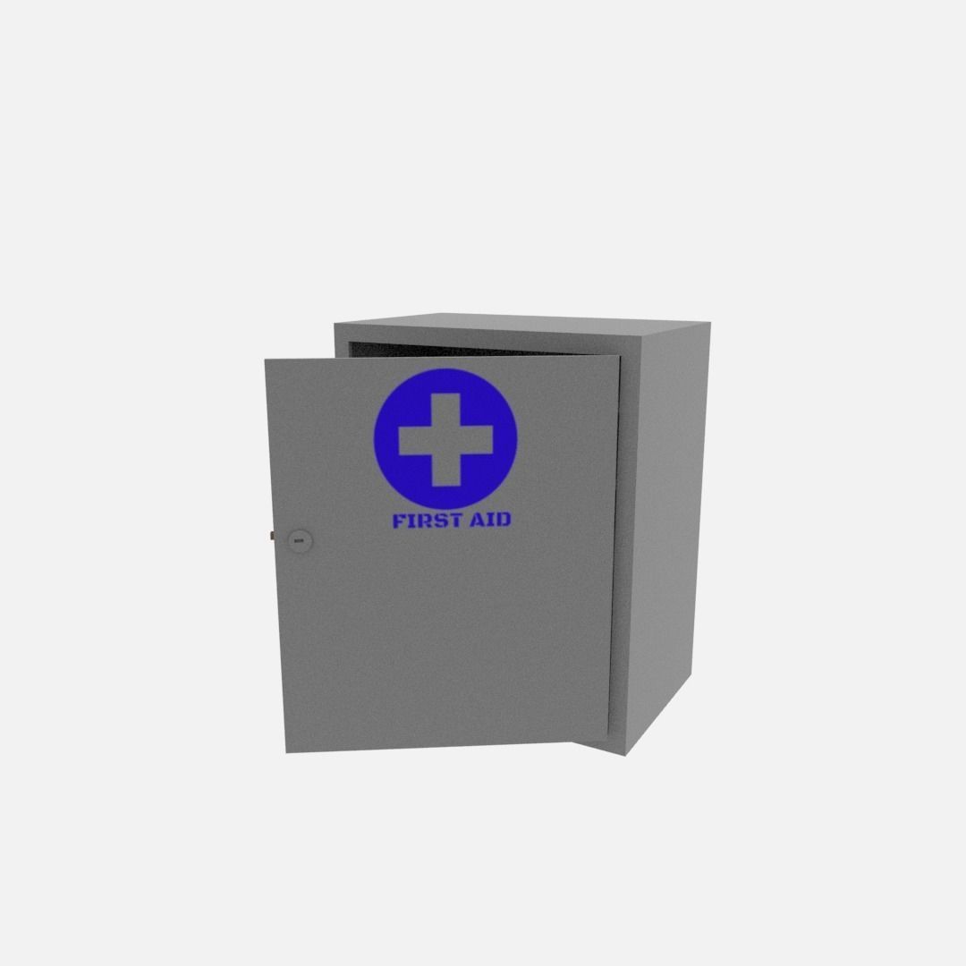 First aid cabinet  Low-poly 3D model_5