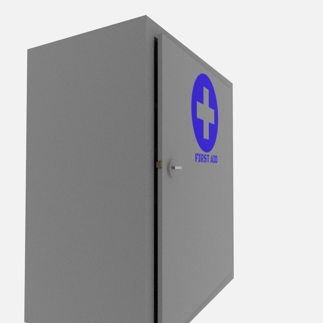 First aid cabinet  Low-poly 3D model_3