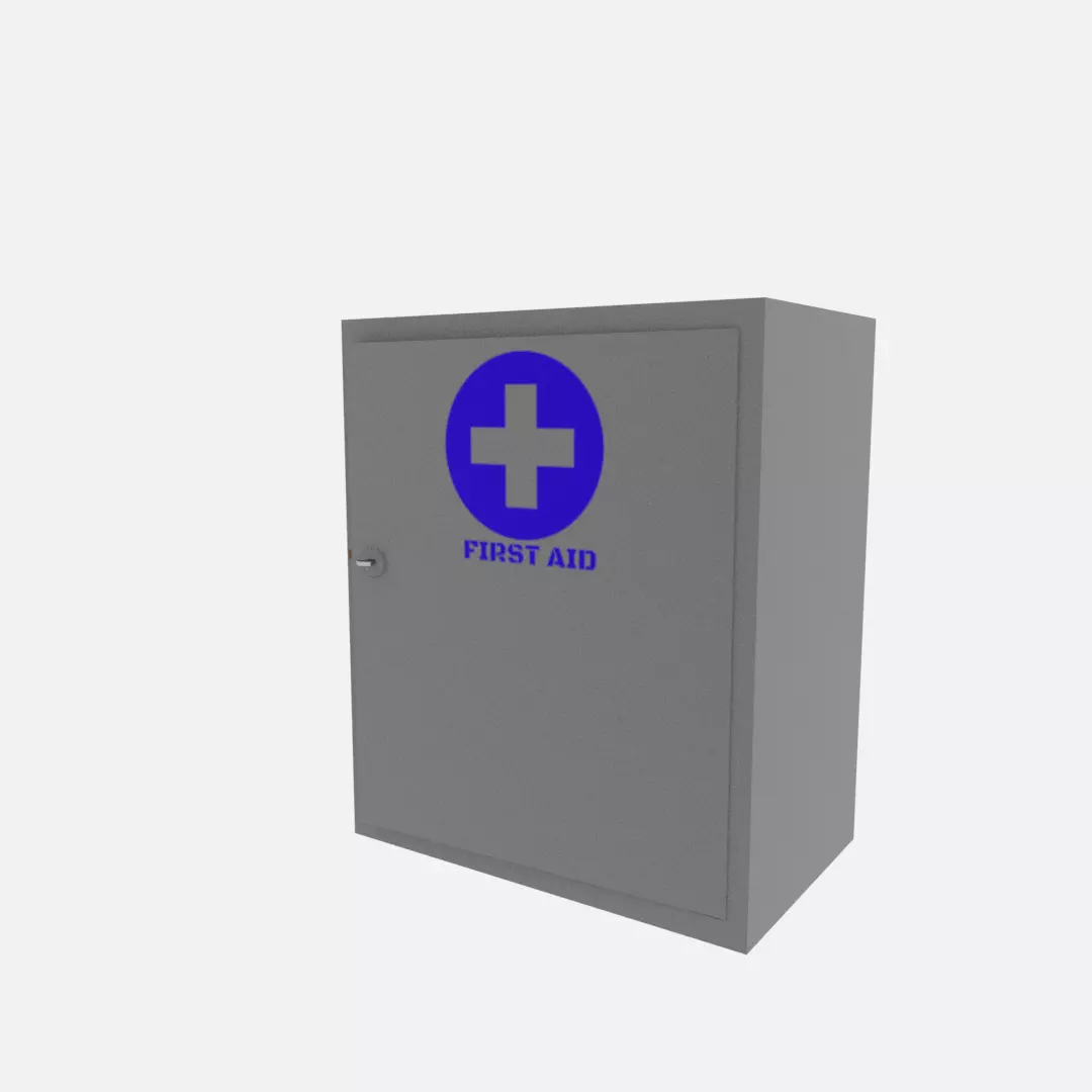 First aid cabinet  Low-poly 3D model_0