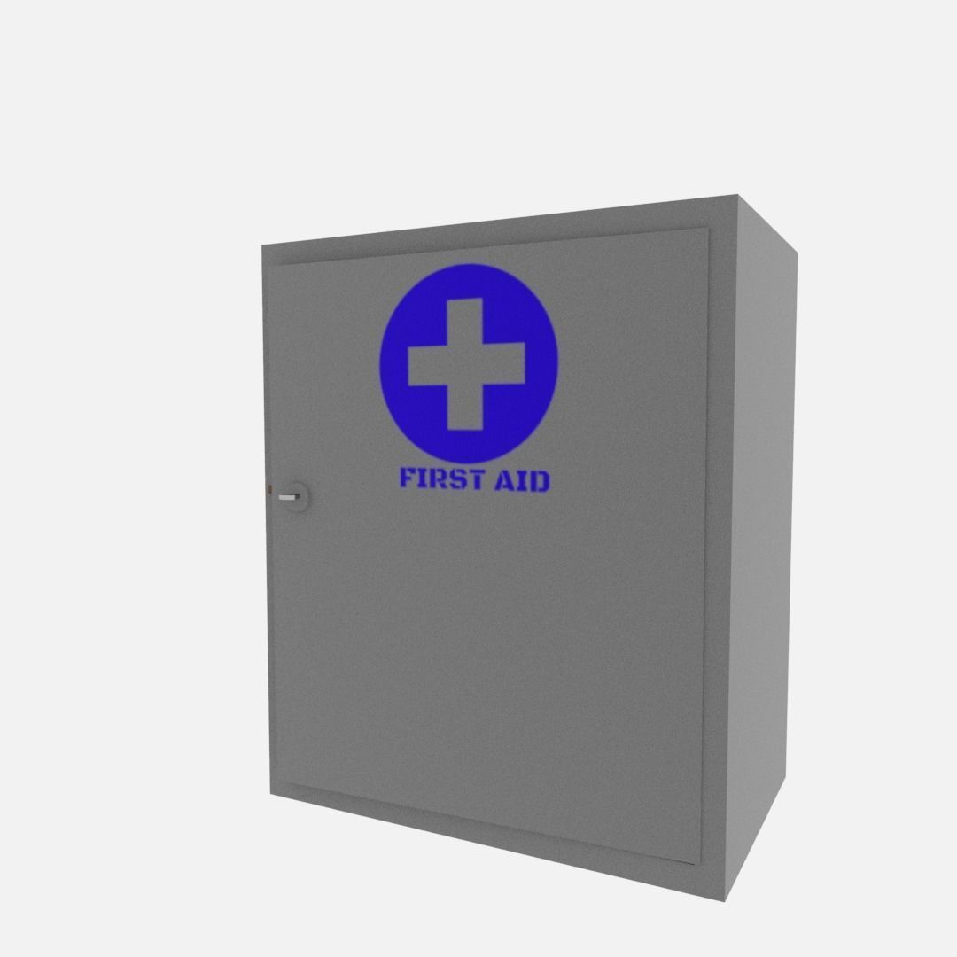 First aid cabinet  Low-poly 3D model_15