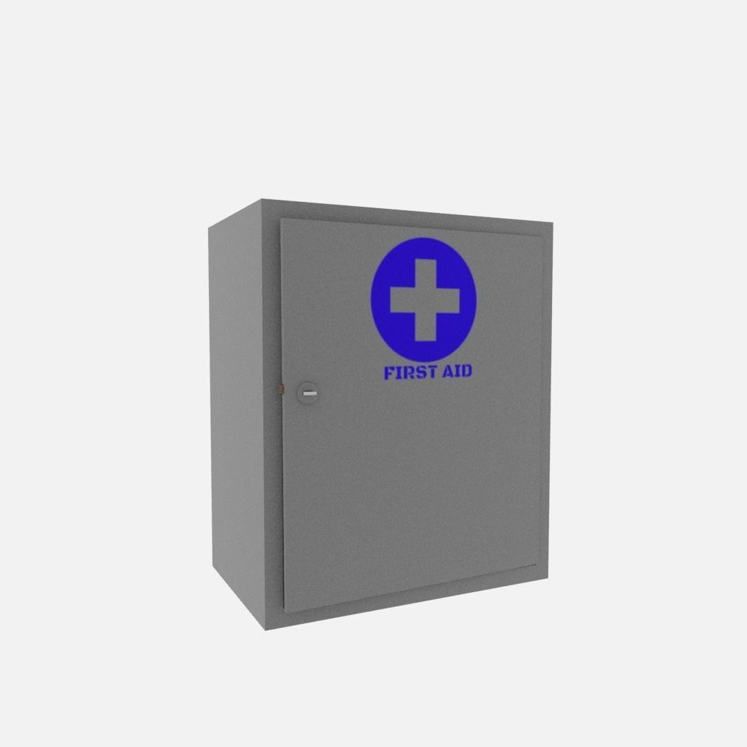 First aid cabinet  Low-poly 3D model_4