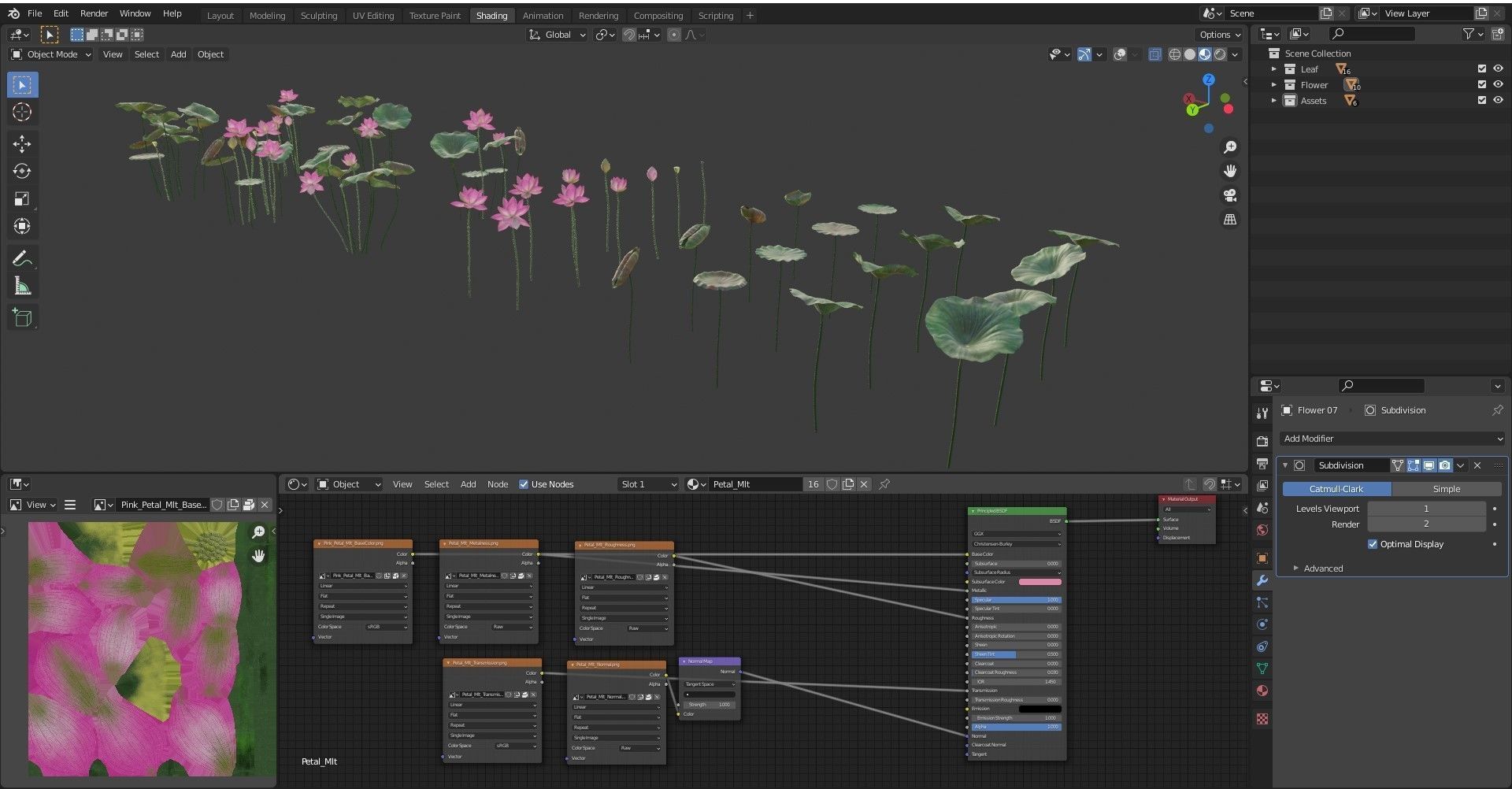 Realistic Lotus Art Low-poly 3D model_18