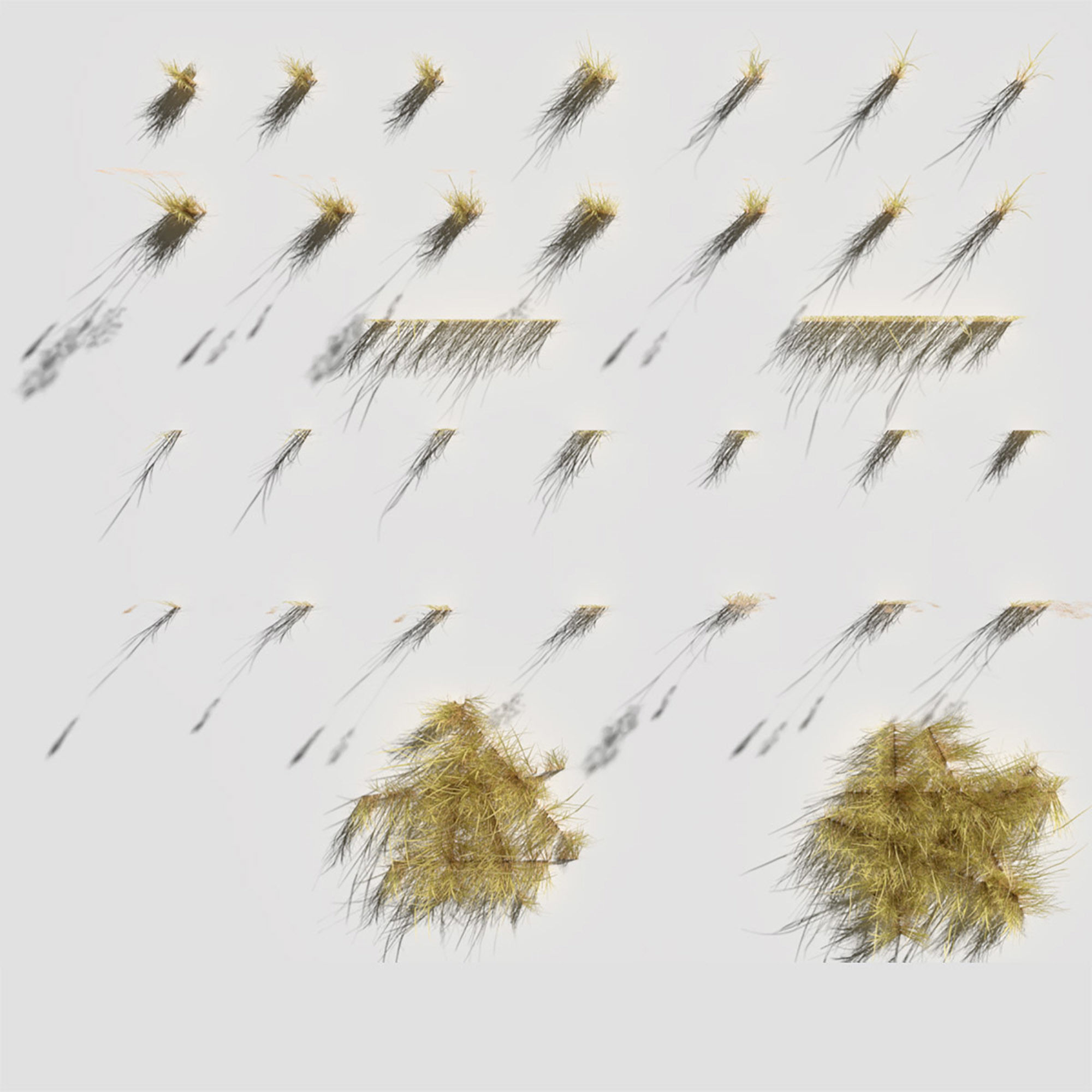 Low Poly Bent Grass Dry Pack Low-poly 3D model_6