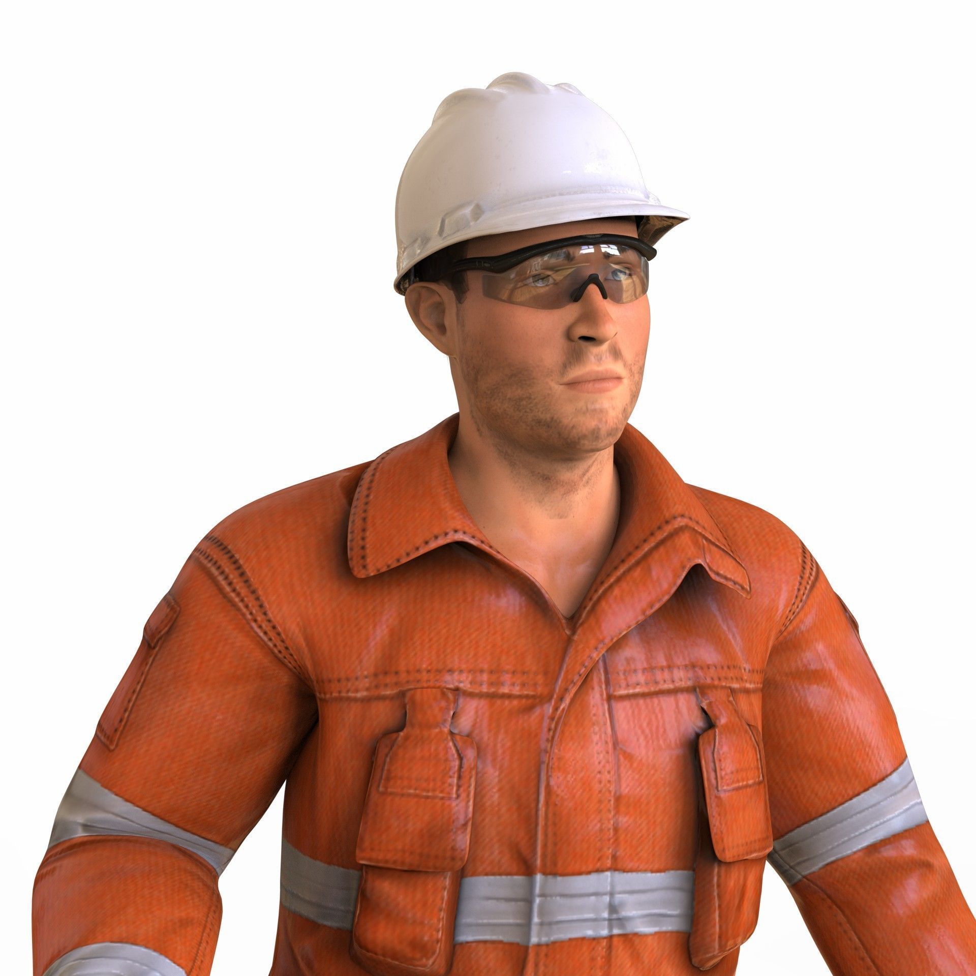 Worker Male Realistic rigged Animated Low-poly 3D model_98
