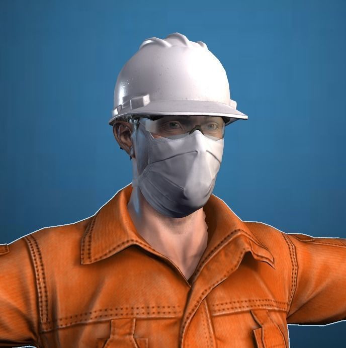 Worker Male Realistic rigged Animated Low-poly 3D model_86