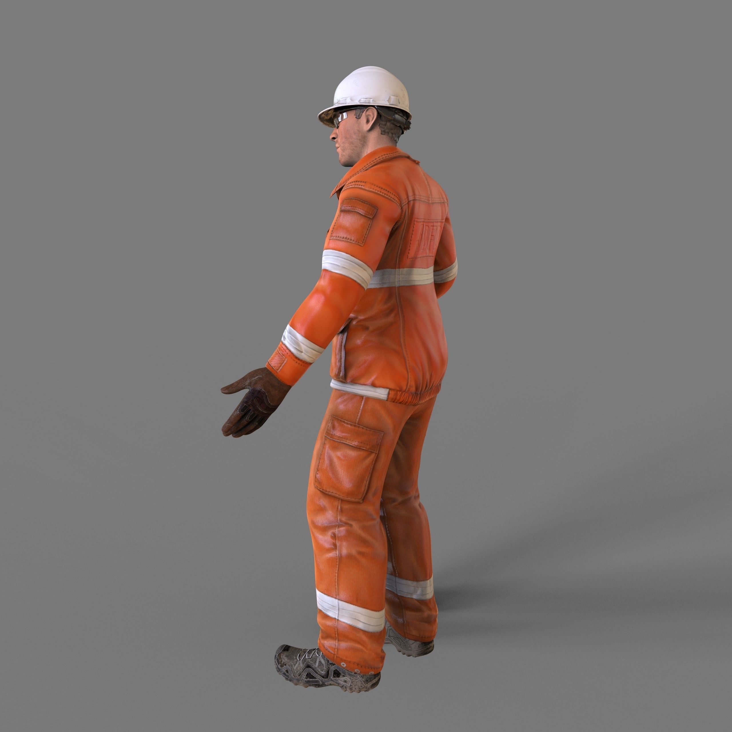 Worker Male Realistic rigged Animated Low-poly 3D model_16