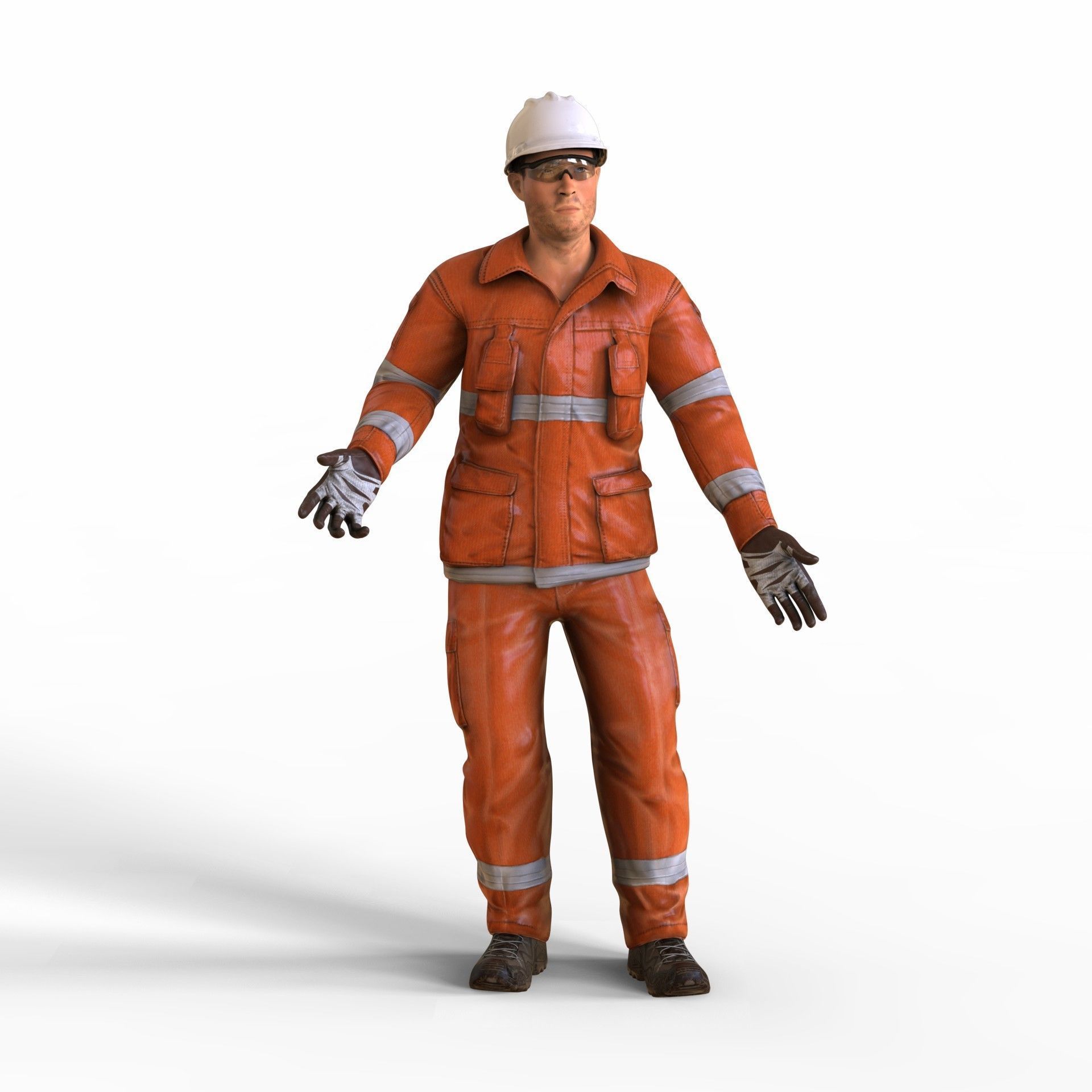 Worker Male Realistic rigged Animated Low-poly 3D model_58