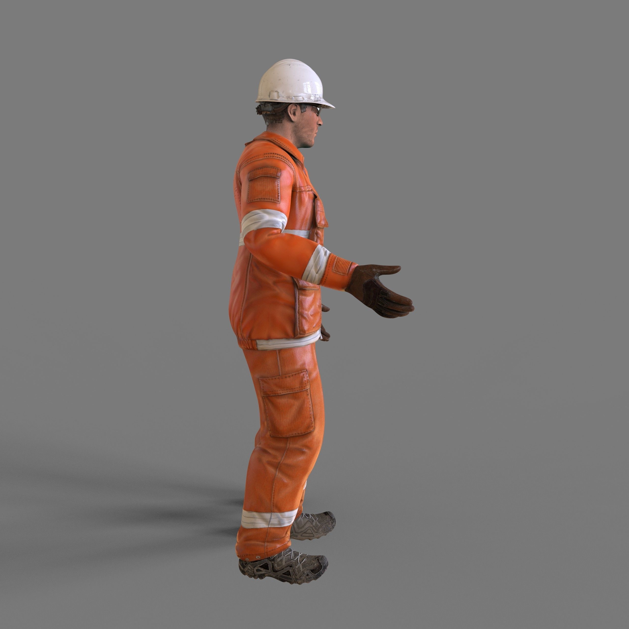 Worker Male Realistic rigged Animated Low-poly 3D model_27