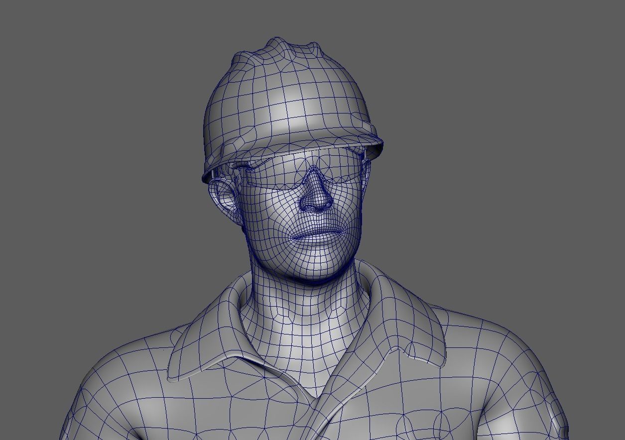 Worker Male Realistic rigged Animated Low-poly 3D model_56